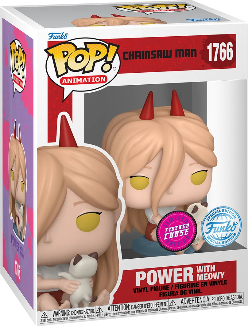 FUN84413 Chainsaw Man - Power with Meowy (with chase) US Exclusive Pop! Vinyl [RS] - Funko - Titan Pop Culture