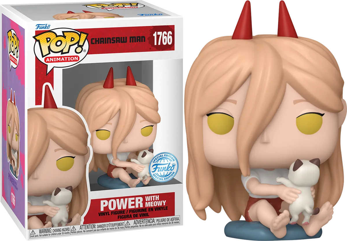 FUN84413 Chainsaw Man - Power with Meowy (with chase) US Exclusive Pop! Vinyl [RS] - Funko - Titan Pop Culture