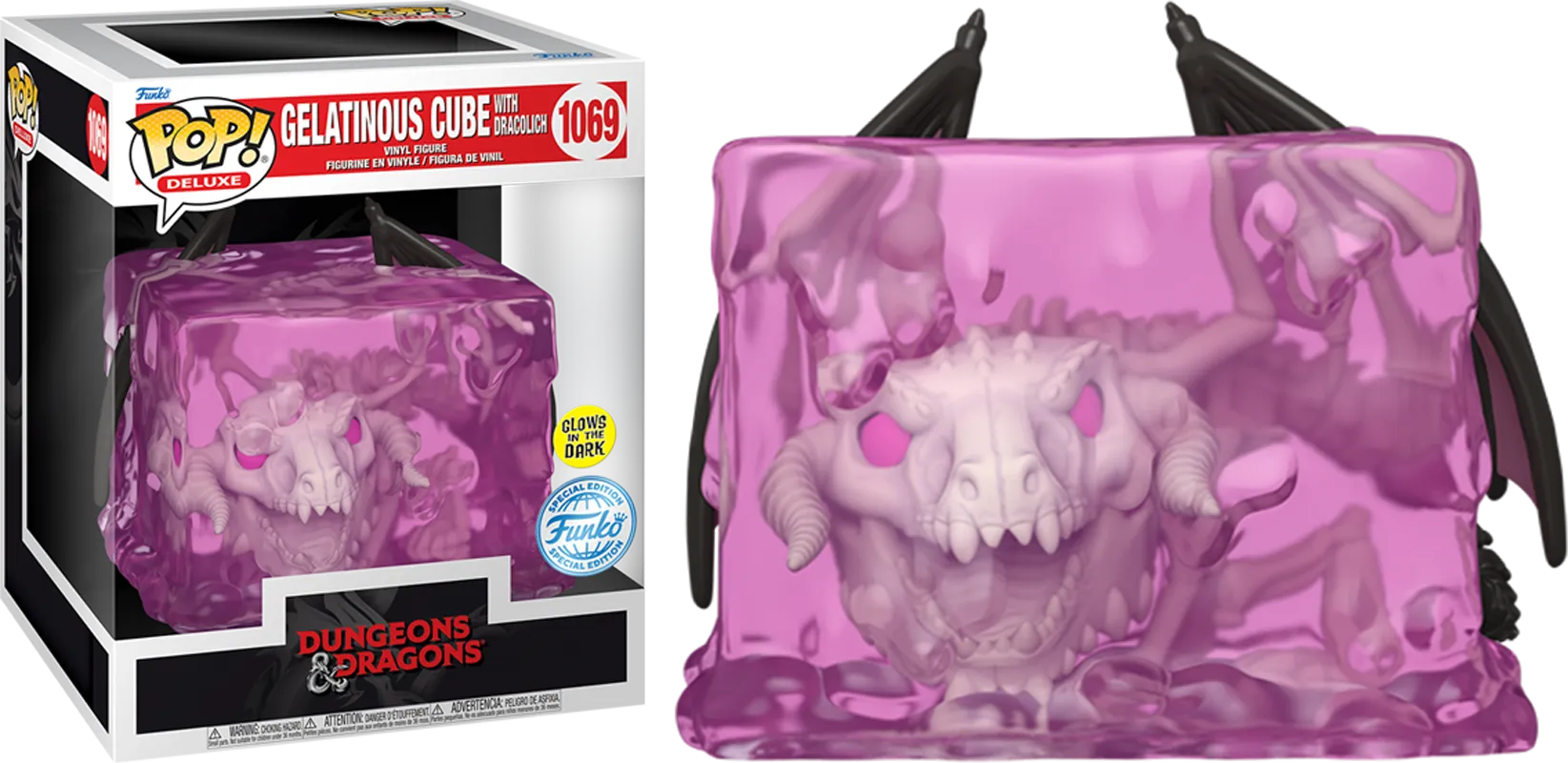 FUN84422 Dungeons & Dragons - Gelatinous Cube with Dracolich US Exclusive Glow Pop! Deluxe [RS] - Funko - Titan Pop Culture