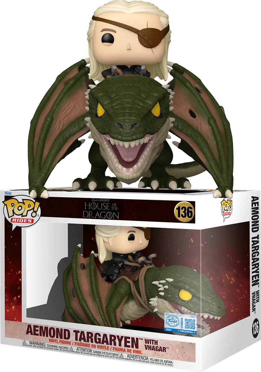 Game of Thrones: House of the Dragon - Aemond Targaryen with Vhagar US Exclusive Pop! Ride [RS]