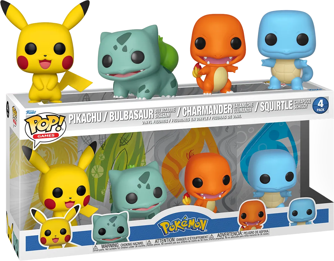 FUN84463 Pokemon - Starters US Exclusive Pop! Vinyl 4-Pack [RS] - Funko - Titan Pop Culture