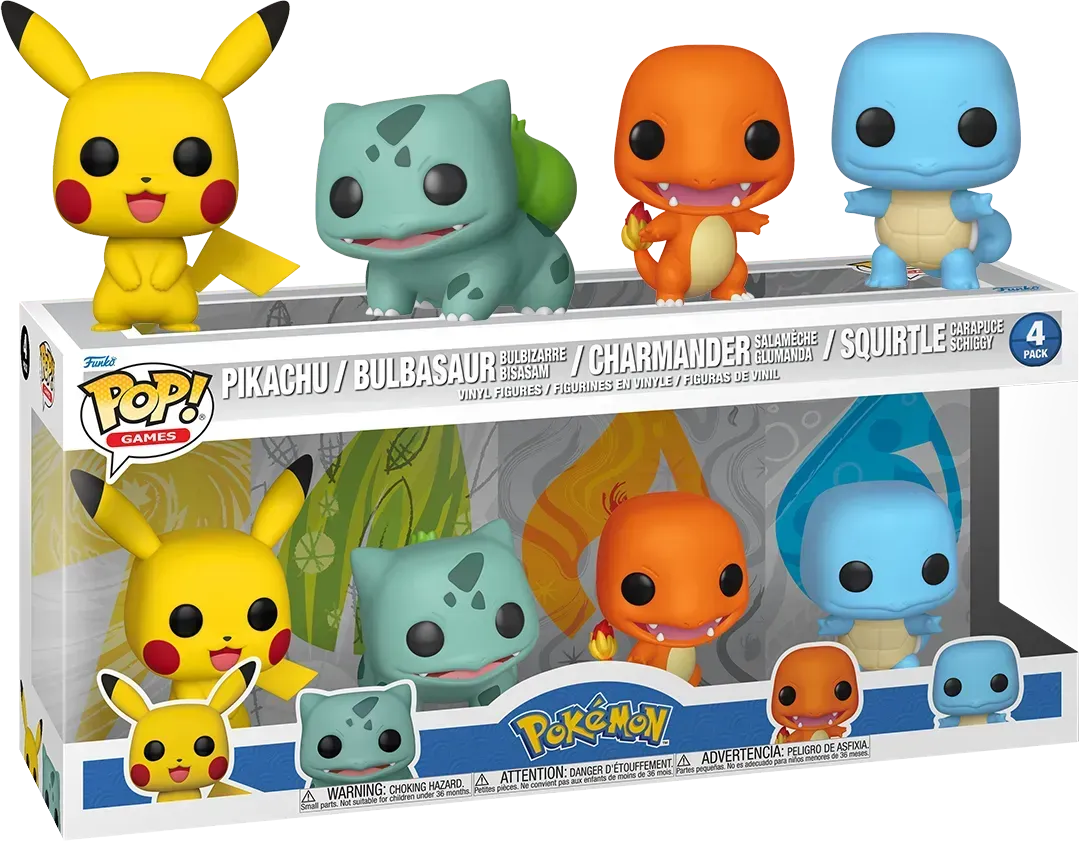 FUN84463 Pokemon - Starters US Exclusive Pop! Vinyl 4-Pack [RS] - Funko - Titan Pop Culture