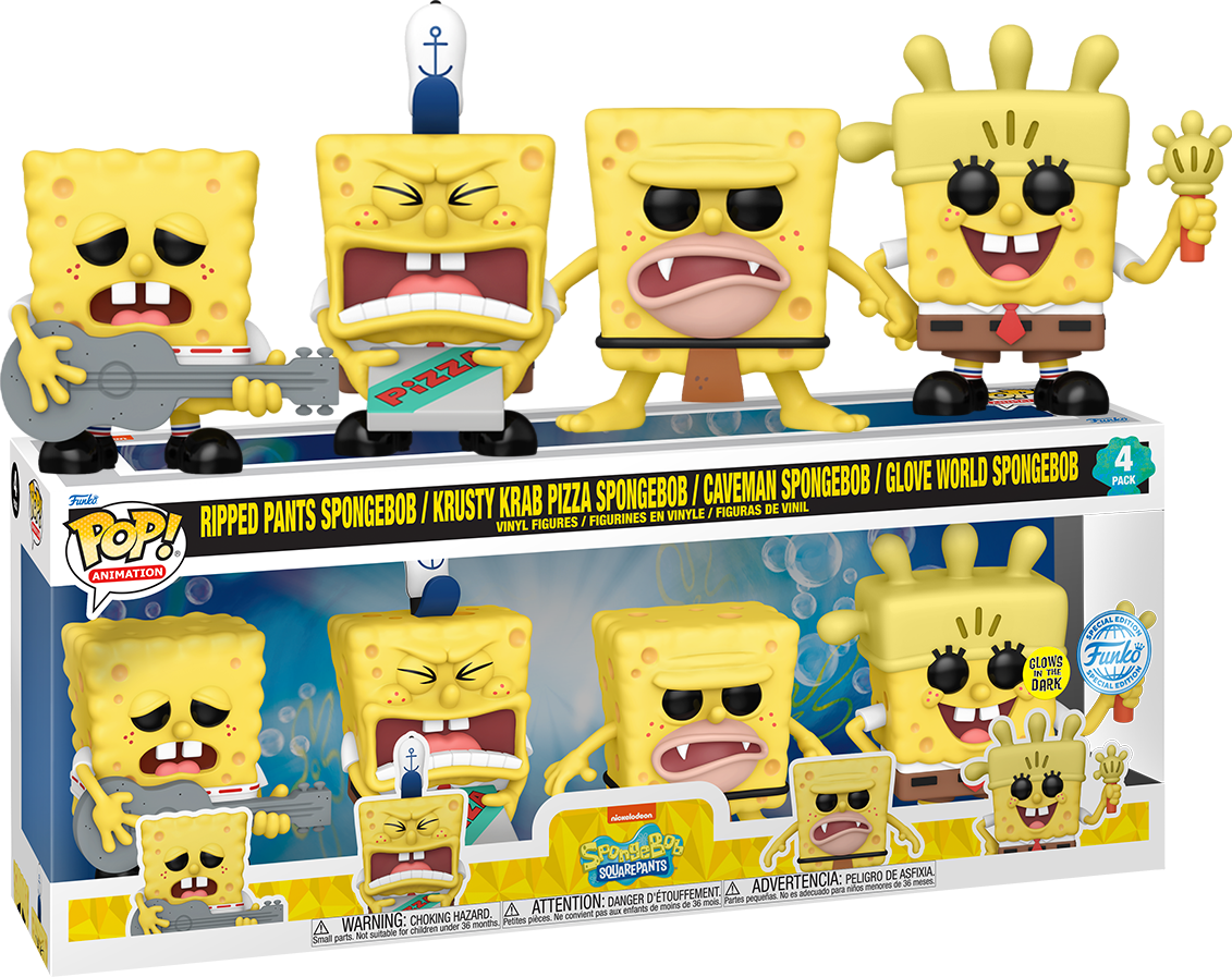 Spongebob Squarepants - Spongebob Squarepants Glow in the Dark Pop! Vinyl 4-Pack [RS]