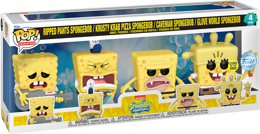 Spongebob Squarepants - Spongebob Squarepants Glow in the Dark Pop! Vinyl 4-Pack [RS]