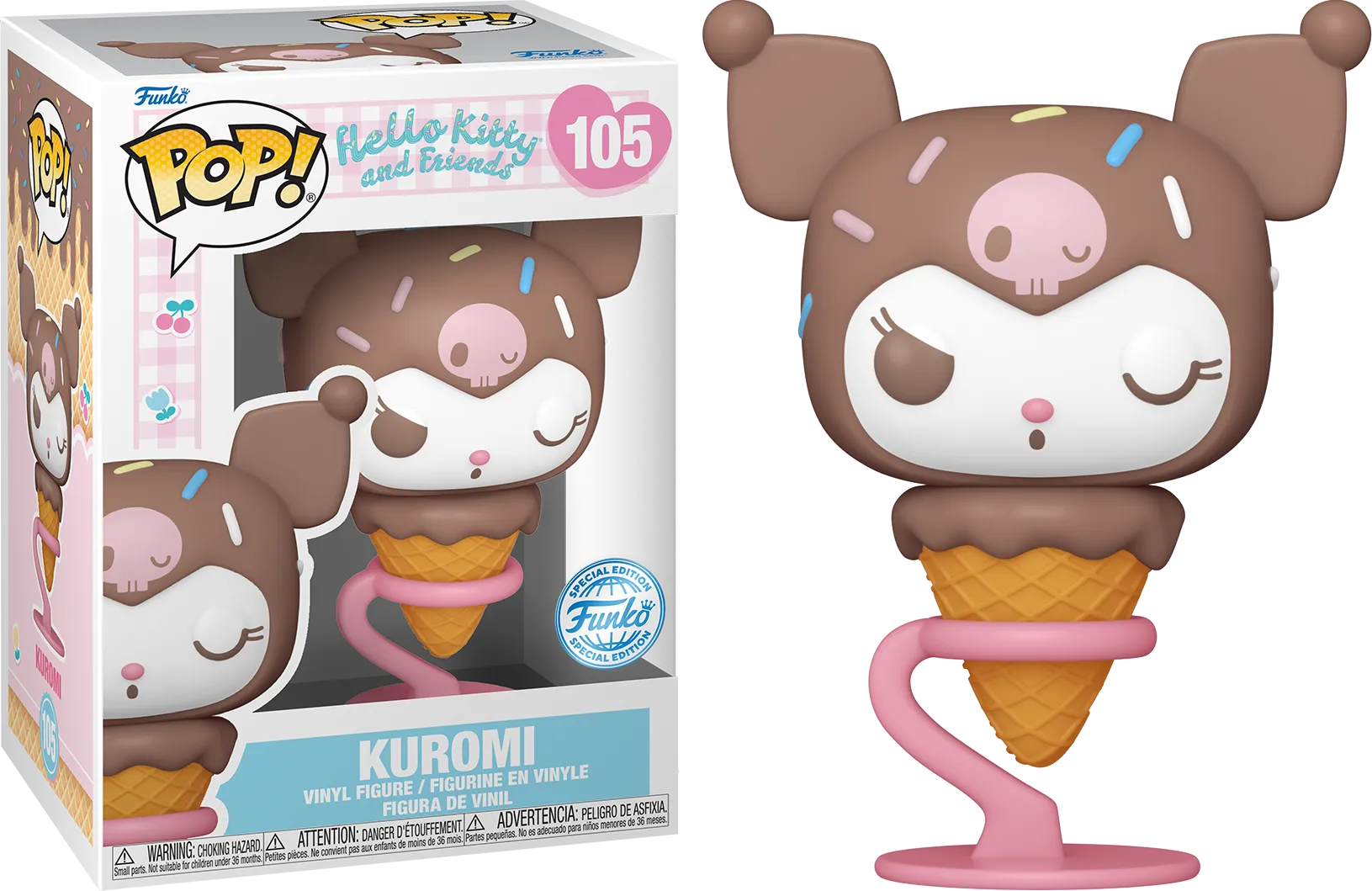 FUN84492 Hello Kitty - Kuromi (Ice Cream Cone) US Exclusive Pop! Vinyl [RS] - Funko - Titan Pop Culture