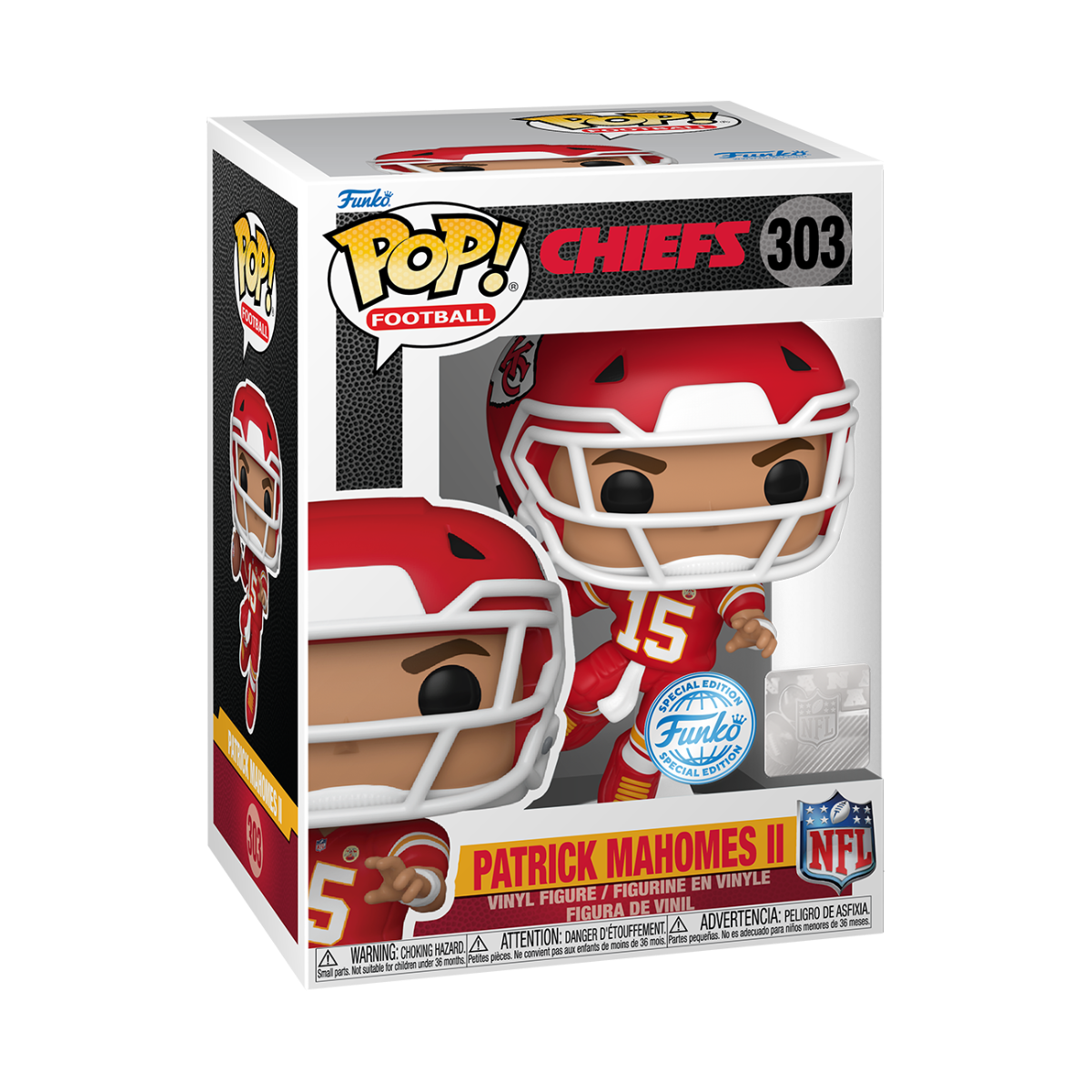 FUN84519 NFL Football - Patrick Mahomes Kansas City Chiefs Pop! Vinyl - Funko - Titan Pop Culture