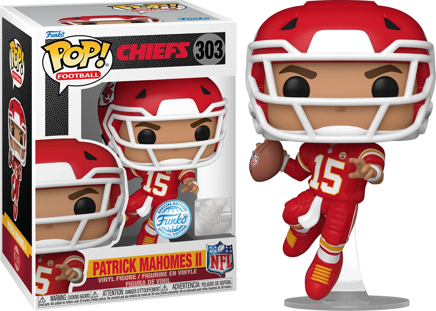 FUN84519 NFL Football - Patrick Mahomes Kansas City Chiefs Pop! Vinyl - Funko - Titan Pop Culture