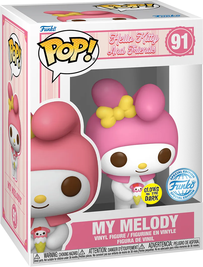 FUN84593 Hello Kitty and Friends - My Melody Glow-in-the-Dark Pop! Vinyl - Funko - Titan Pop Culture