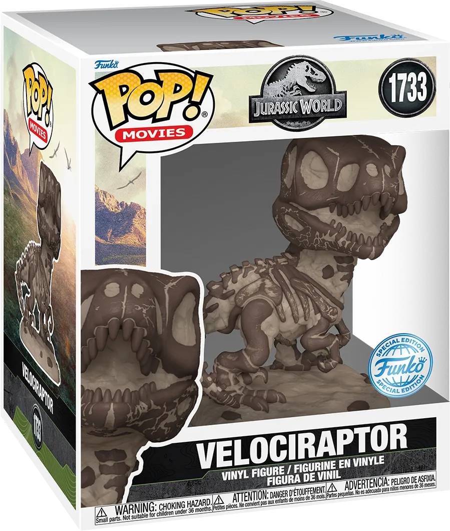 FUN84598 Jurassic Park - Velociraptor Fossil US Exclusive 6" Pop! Vinyl [RS] - Funko - Titan Pop Culture