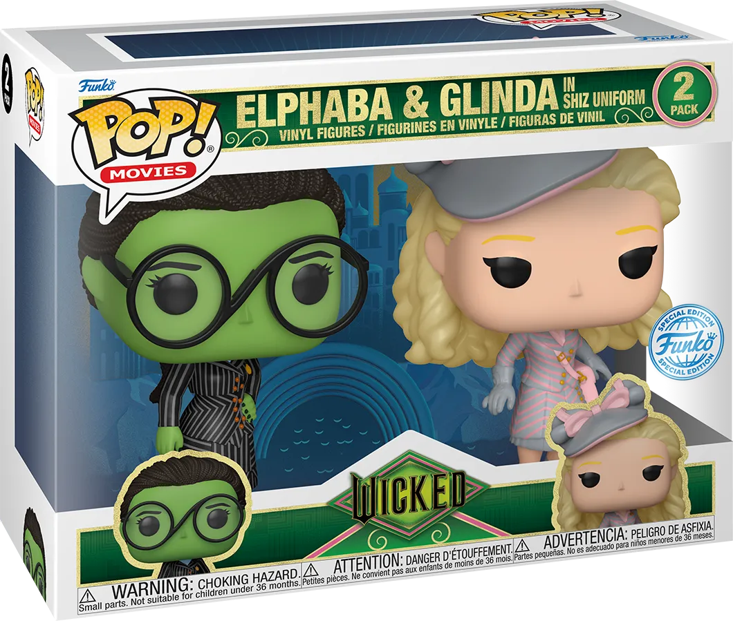 FUN84859 Wicked (2024) - Glinda & Elphaba in Shiz Uniform US Exclusive Pop! 2-Pack [RS] - Funko - Titan Pop Culture