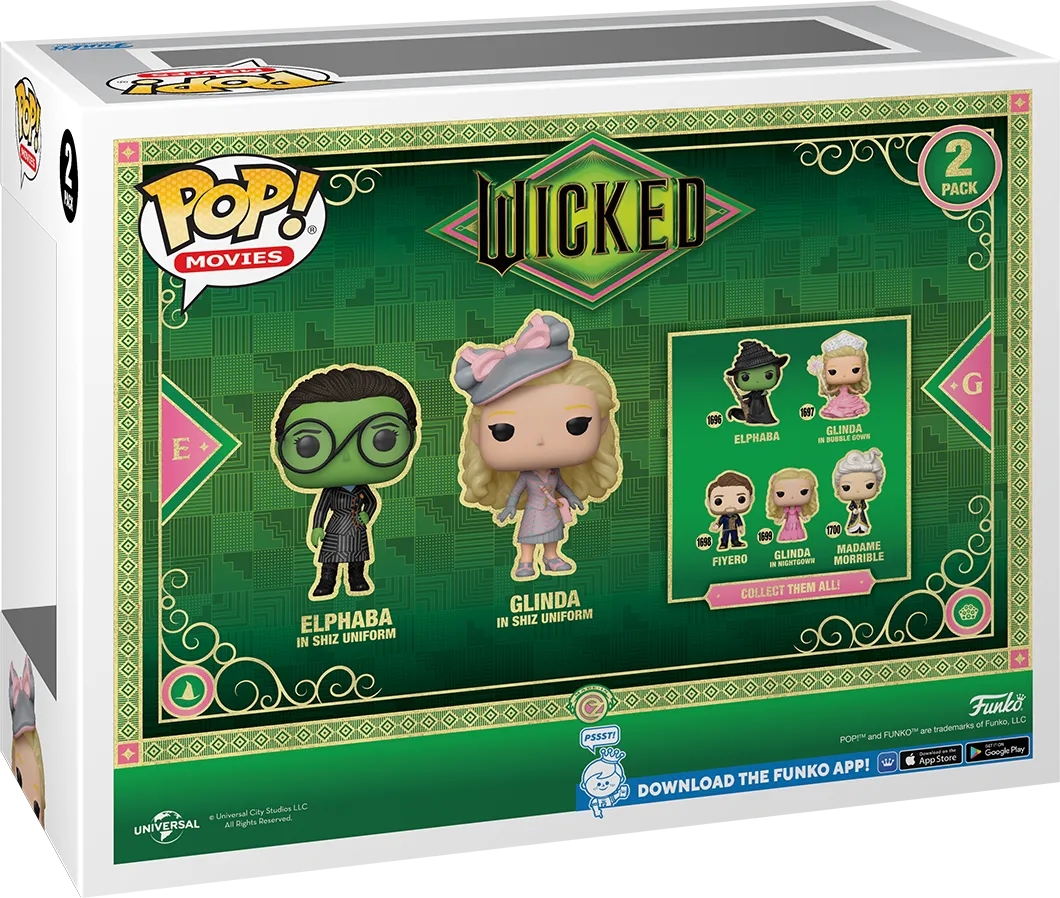 FUN84859 Wicked (2024) - Glinda & Elphaba in Shiz Uniform US Exclusive Pop! 2-Pack [RS] - Funko - Titan Pop Culture