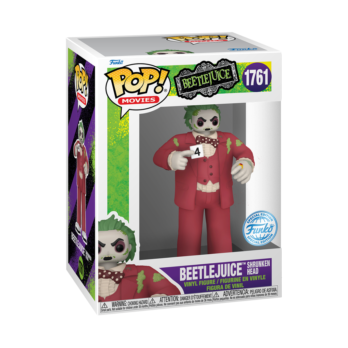 FUN84862 Beetlejuice - Beetlejuice (Shrunken Head) US Exclusive Pop! Vinyl [RS] - Funko - Titan Pop Culture