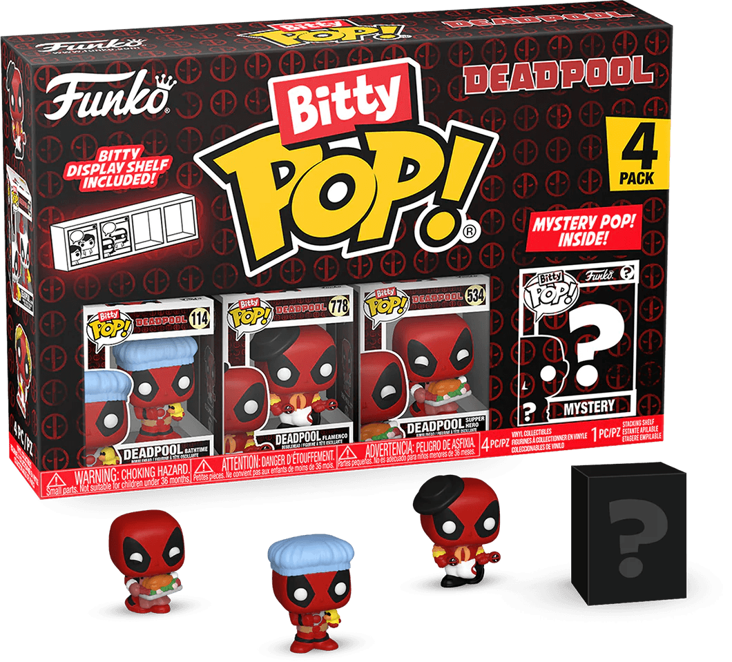 FUN84960 Deadpool - Bathtime Bitty Pop! 4 -Pack - Funko - Titan Pop Culture