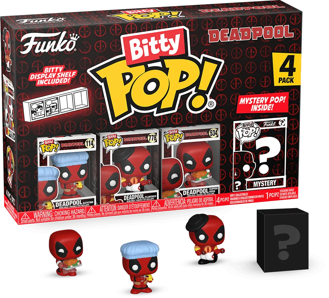 FUN84960 Deadpool - Bathtime Bitty Pop! 4 -Pack - Funko - Titan Pop Culture