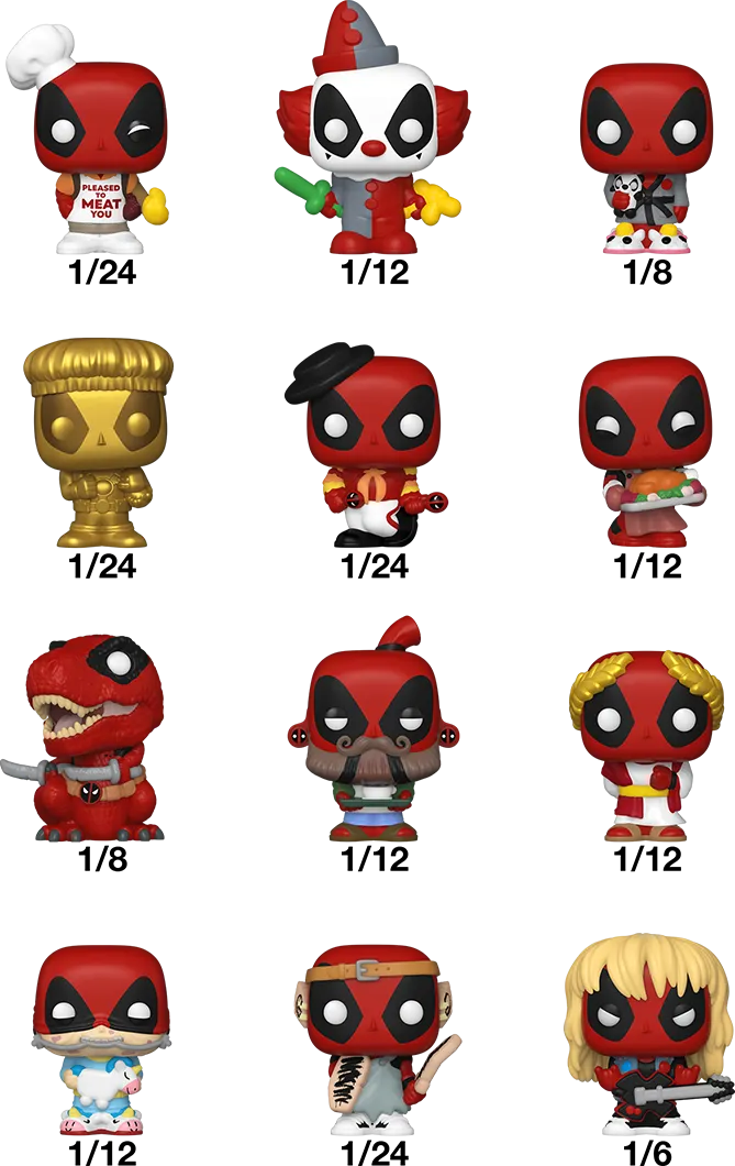 FUN84965 Deadpool - Bitty Pop! Blind Bag Assortment (Display of 24) - Funko - Titan Pop Culture