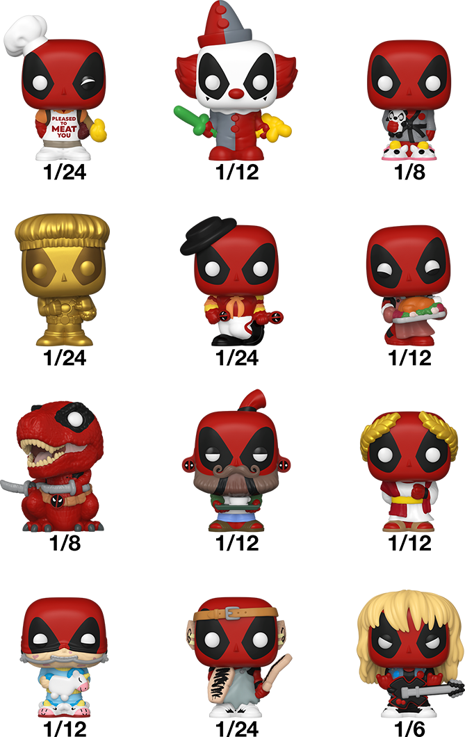 FUN84965 Deadpool - Bitty Pop! Blind Bag Assortment (Display of 24) - Funko - Titan Pop Culture