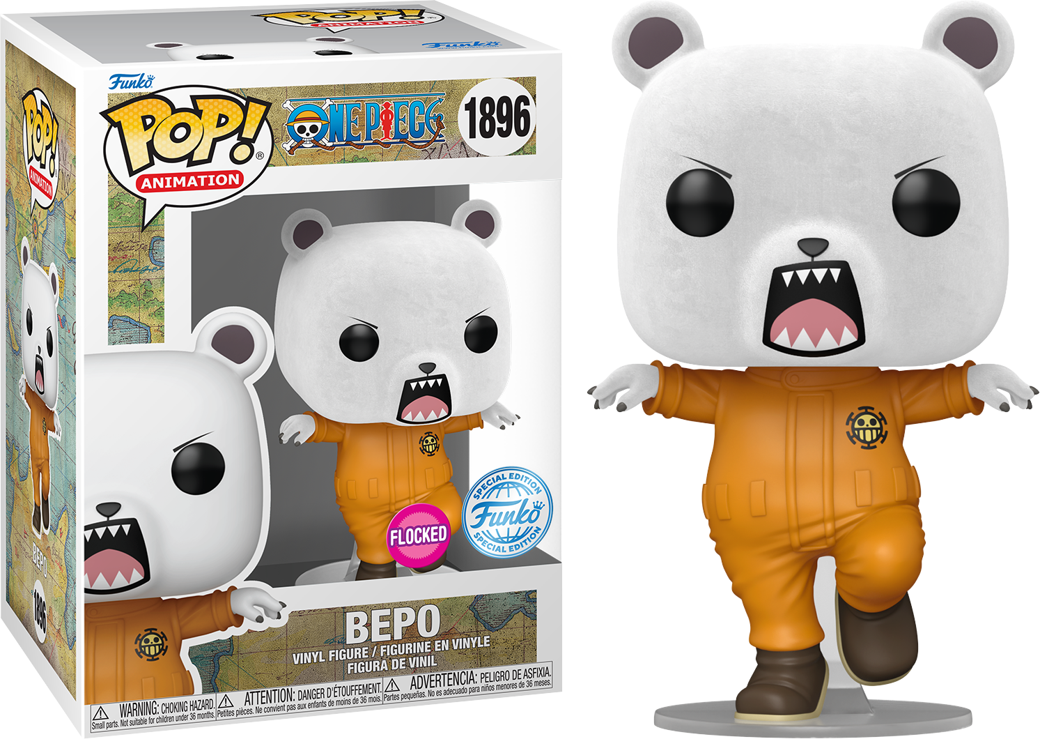 FUN84987 One Piece - Bepo US Exclusive Flocked Pop! Vinyl [RS] - Funko - Titan Pop Culture