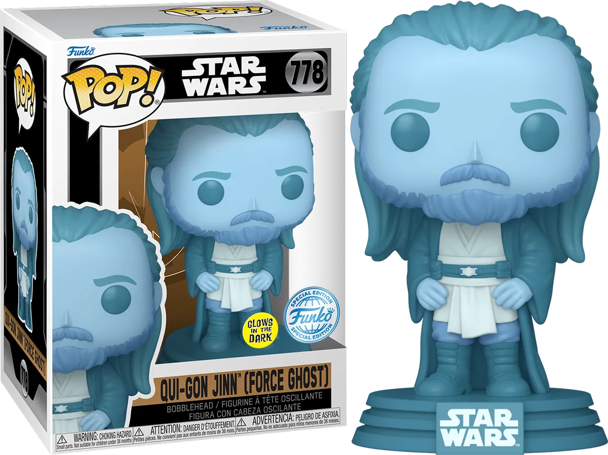 Star Wars - Qui-Gon Jinn (Force Ghost) US Exclusive Glow Pop! Vinyl [RS]