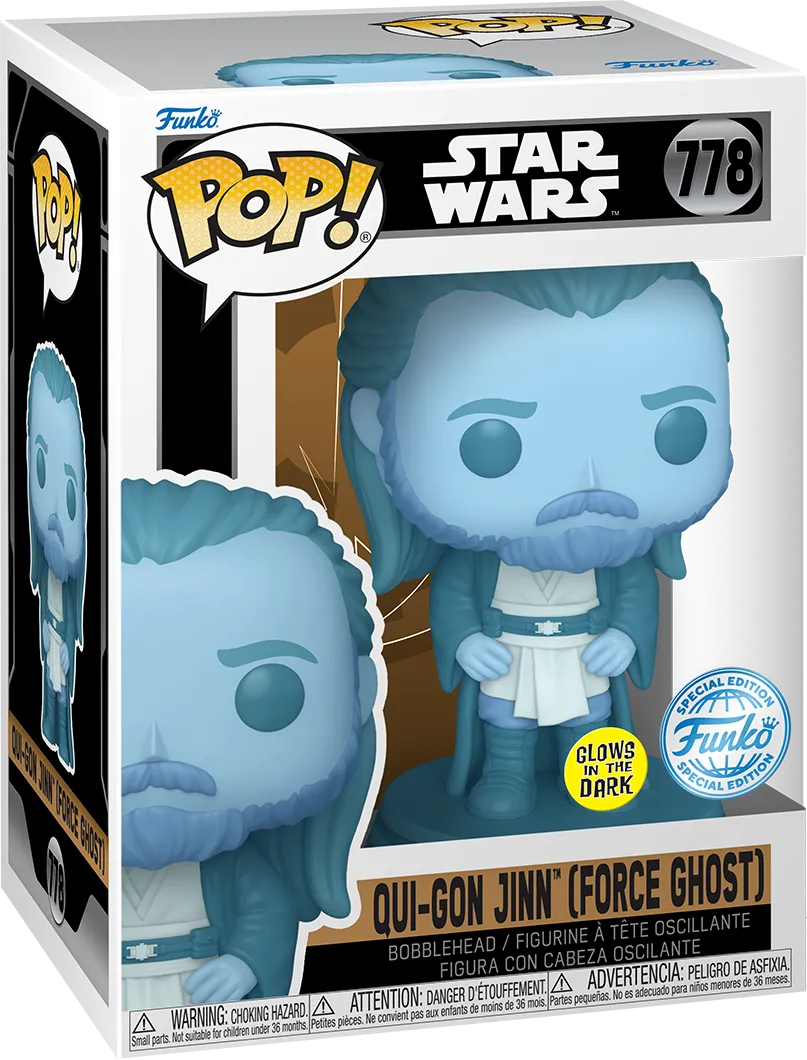 Star Wars - Qui-Gon Jinn (Force Ghost) US Exclusive Glow Pop! Vinyl [RS]