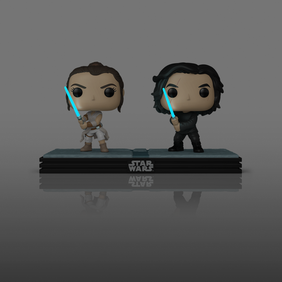 FUN85182 Star Wars - Rey & Kylo Ren US Exclusive Glow Pop! Moment [RS] - Funko - Titan Pop Culture