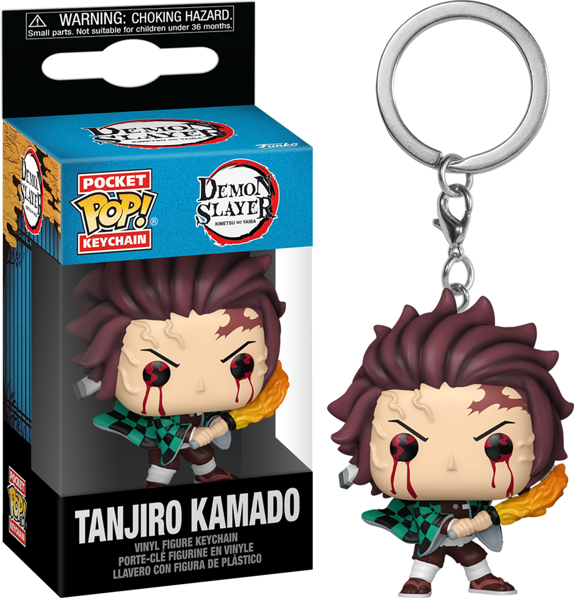 FUN85334 Demon Slayer - Tanjiro Kamado (Sun Breathing) Pop! Keychain - Funko - Titan Pop Culture