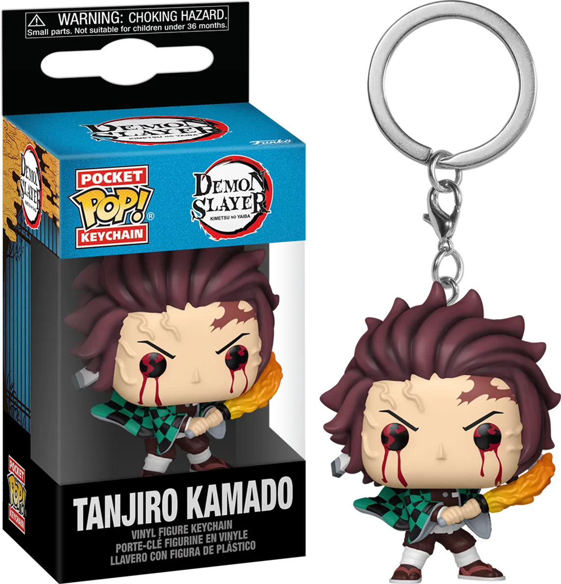 FUN85334 Demon Slayer - Tanjiro Kamado (Sun Breathing) Pop! Keychain - Funko - Titan Pop Culture