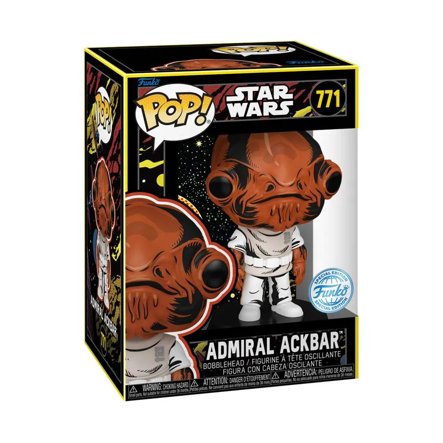 FUN85342 Star Wars - Admiral Ackbar Retro US Exclusive Pop! Vinyl [RS] - Funko - Titan Pop Culture