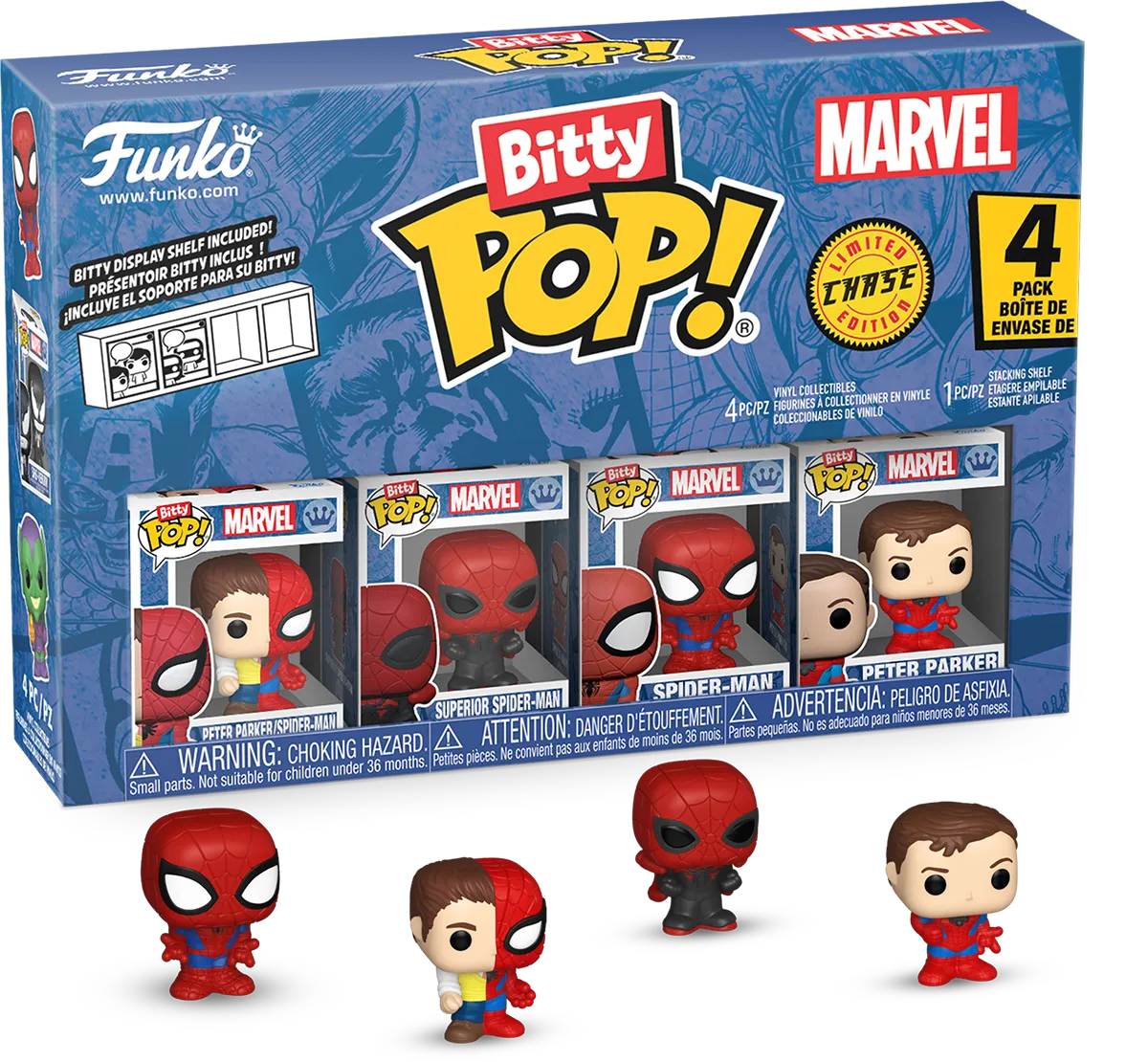 Spider-Man - Peter Parker Split Bitty Pop! 4-Pack