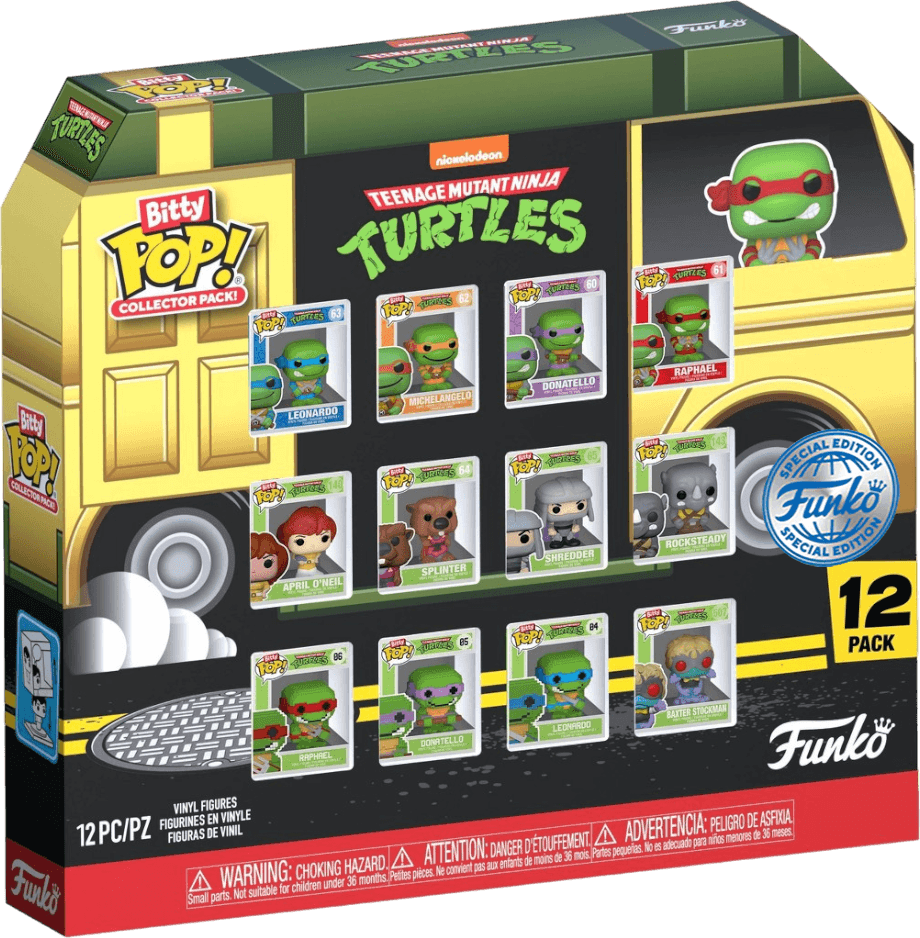 FUN85923 Teenage Mutant Ninja Turtles - Party Wagon US Exclusive Bitty Pop! 12-Pack [RS] - Funko - Titan Pop Culture