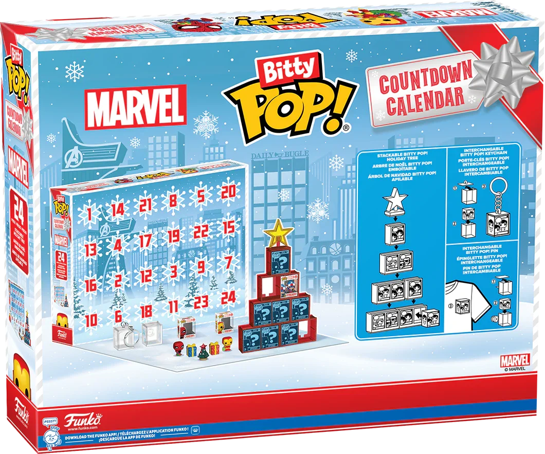 Marvel Comics - Calendario de cuenta regresiva de vinilo Bitty Pop!