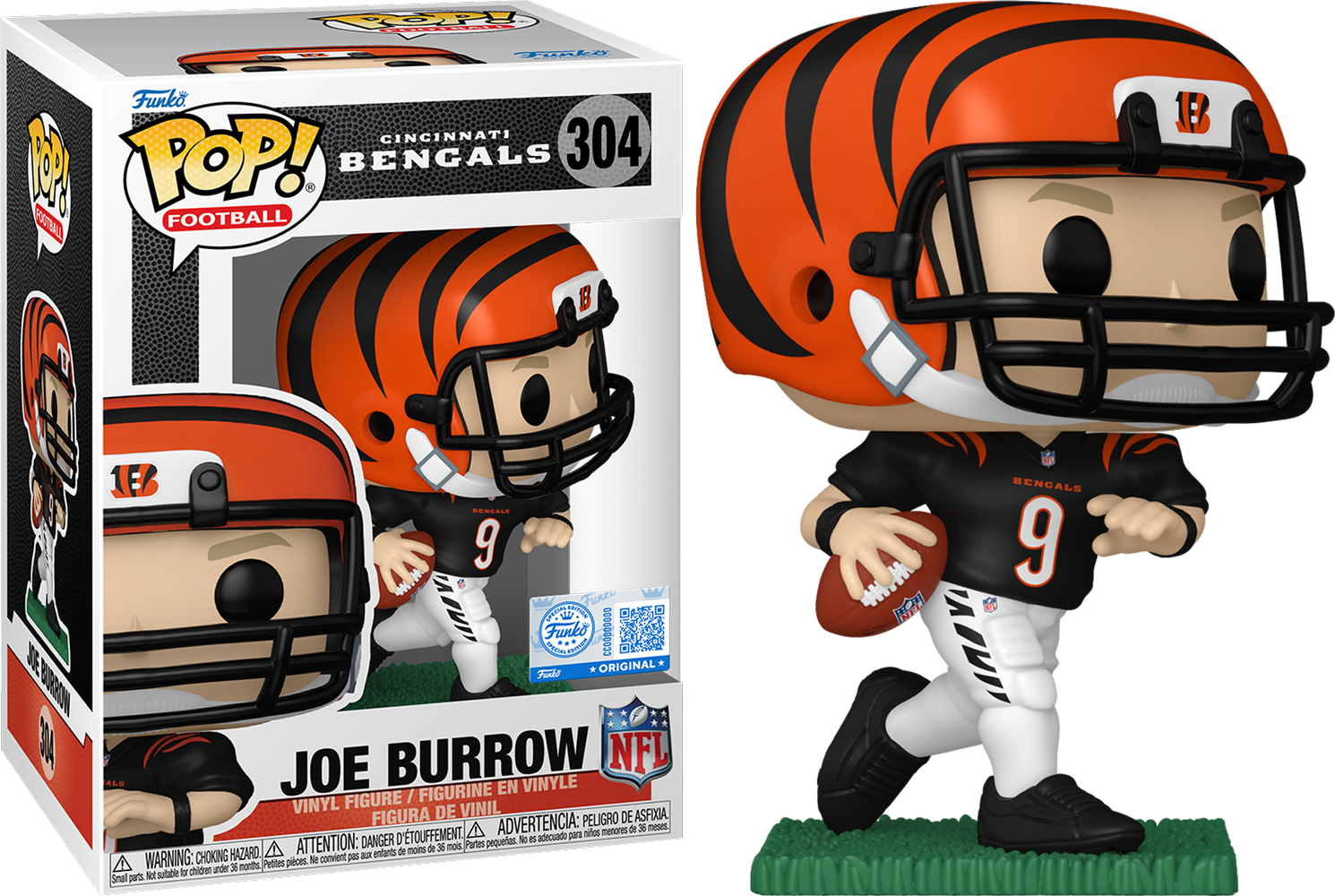 NFL: Bengals - Joe Burrow (Camiseta Negra) Vinilo Pop! Exclusivo de EE. UU. [RS]