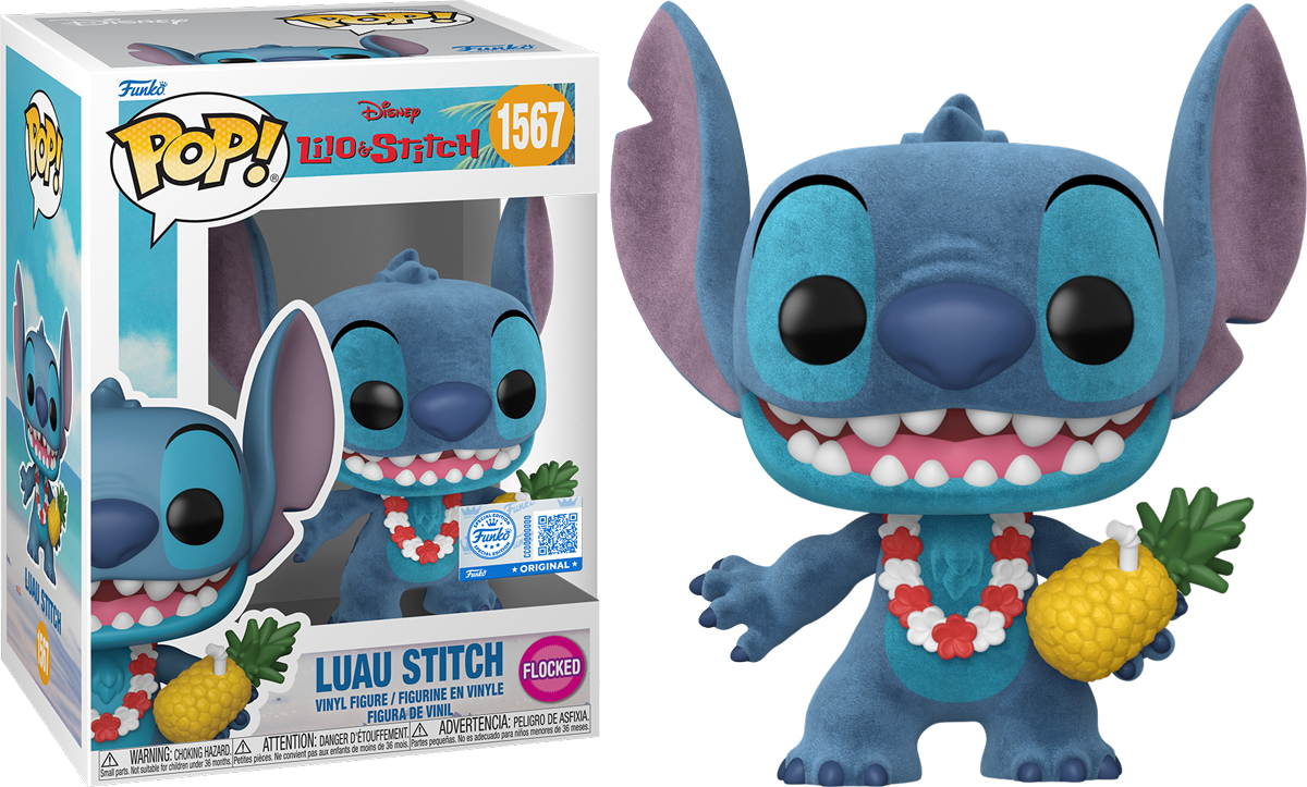 FUN87200 Lilo & Stitch - Luau Stitch US Exclusive Flocked Pop! Vinyl [RS] - Funko - Titan Pop Culture