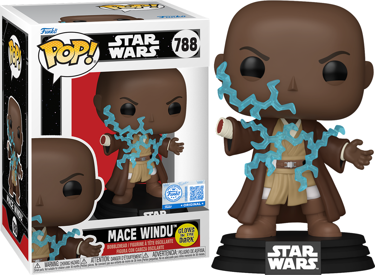 Star Wars: Revenge of the Sith - Mace Windu Electricity US Exclusive Glow Pop! Vinyl [RS]