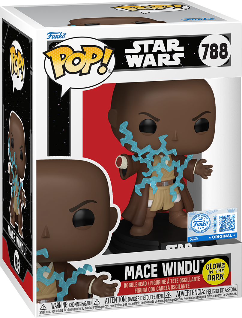 Star Wars: Revenge of the Sith - Mace Windu Electricity US Exclusive Glow Pop! Vinyl [RS]