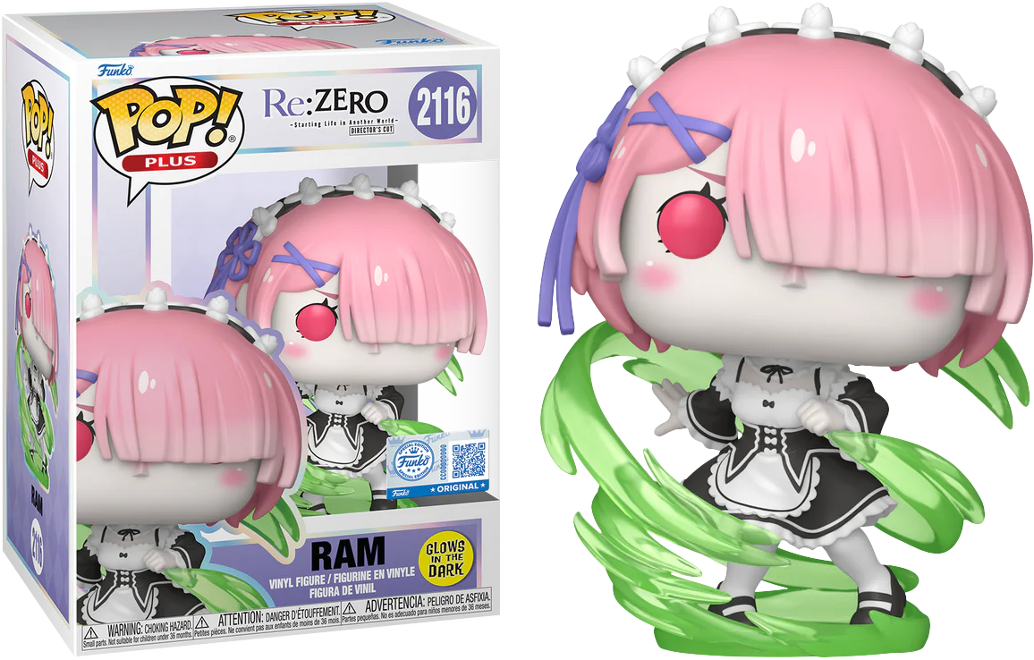Re:Zero - Starting Life in Another World - Ram (Wind Magic) Glow In The Dark Pop! Vinyl Plus [RS]