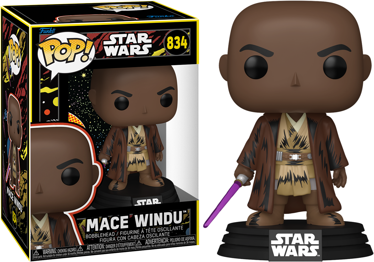 Star Wars - Mace Windu (Retro del Cuatro de Mayo) ¡Pop! Vinilo