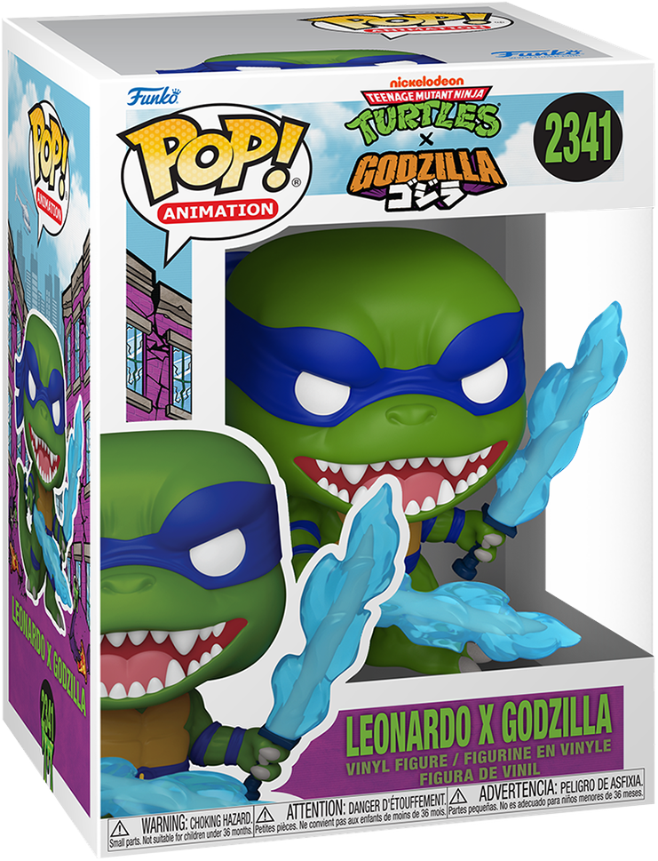 Tortugas Ninja Adolescentes X Godzilla – ¡Figura Pop! de Leonardo X Godzilla