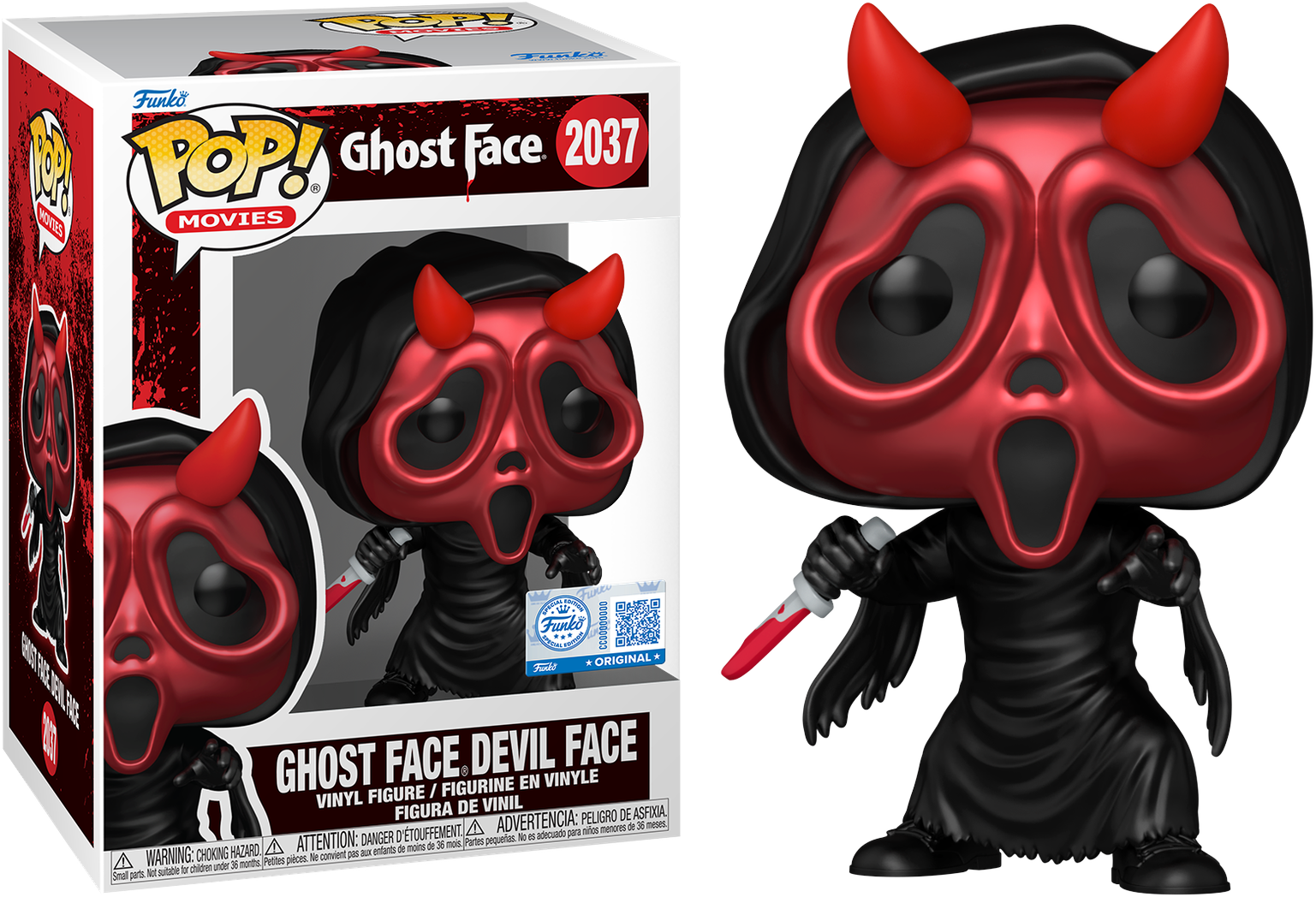 Scream – Ghostface Devil Face US Exclusive Metallic Pop! Vinyl [RS]