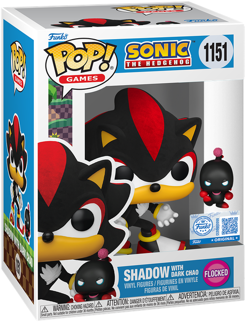 Sonic the Hedgehog - Shadow with Dark Chao US Exclusive Flocked Pop! Vinyl [RS]