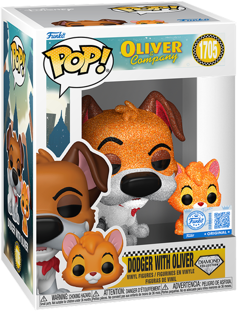 Oliver and Company (1988) - Dodger with Oliver US Exclusive Diamond Glitter Pop! Vinyl [RS]