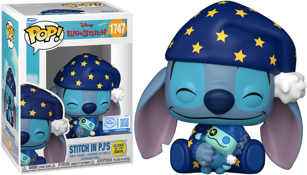 Lilo & Stitch - Stitch in PJ's US Exclusive Glow Pop! Vinyl [RS]