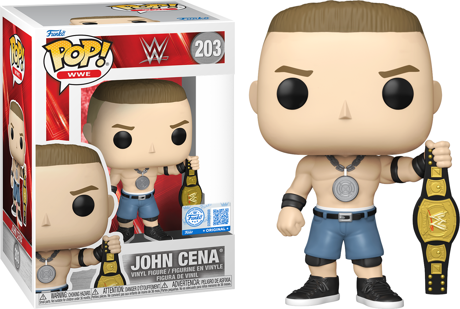 WWE - John Cena with Spinner Belt US Exclusive Pop! Vinyl [RS]