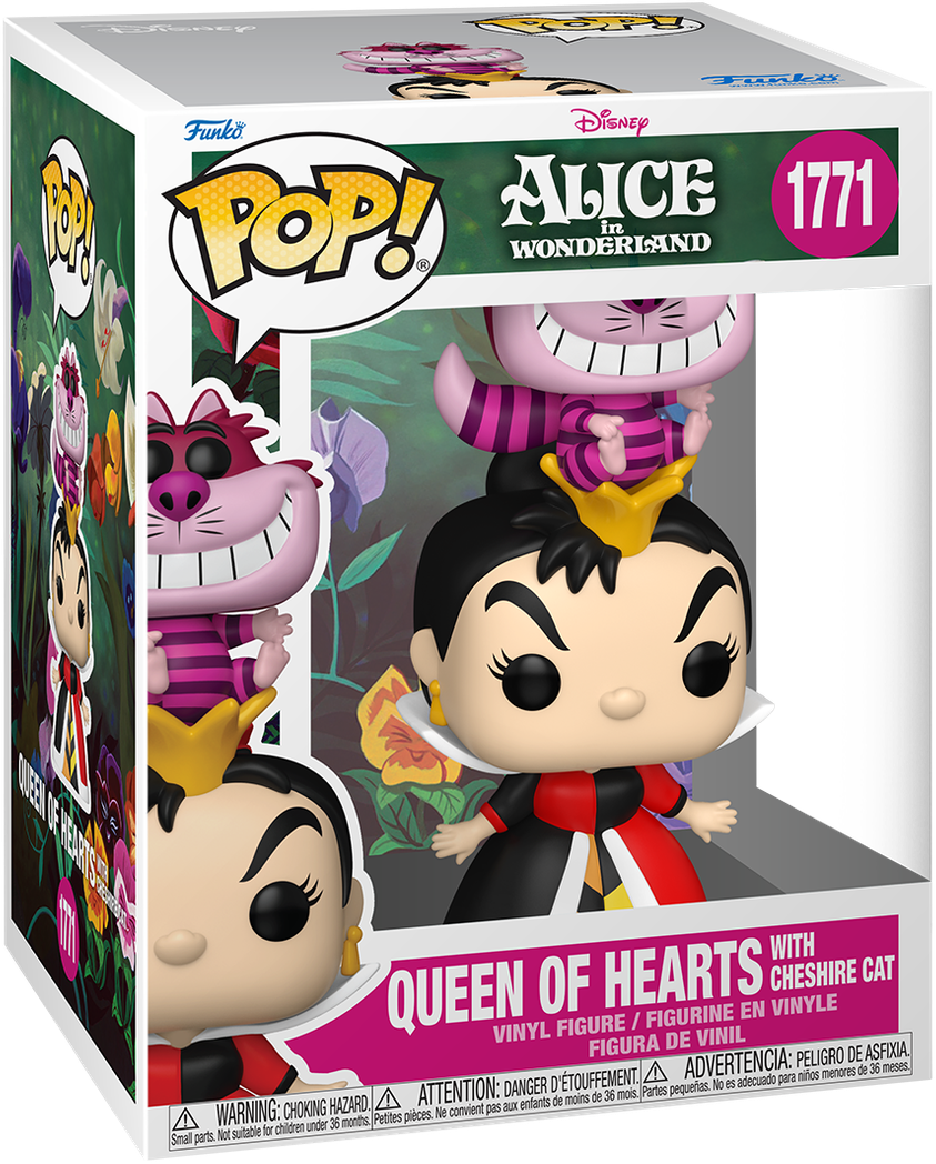 Alice in Wonderland (1951) – Queen of Hearts with Cheshire Cat Pop! Premium