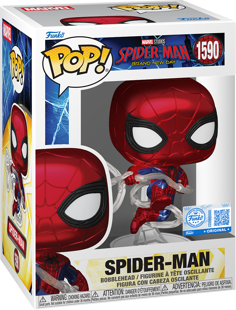 Spiderman: Brand New Day – Spiderman Metálico Exclusivo EE. UU. Pop! Vinilo [RS]