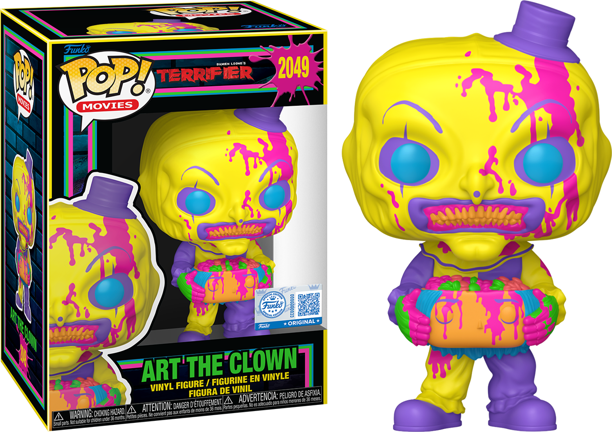 Terrifier – Art the Clown (con cabeza decapitada) Exclusivo Pop! Vinyl de luz negra de EE. UU. [RS]