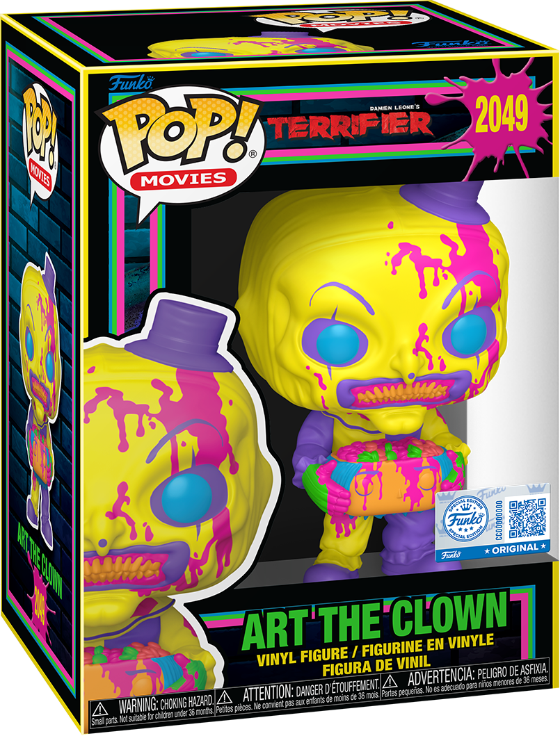Terrifier – Art the Clown (con cabeza decapitada) Exclusivo Pop! Vinyl de luz negra de EE. UU. [RS]