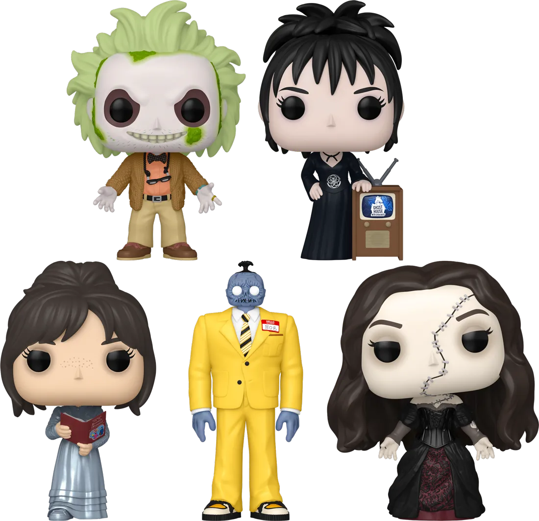 FUN82653 + FUN82654 + FUN82655 + FUN83086 + FUN83085 Beetlejuice Beetlejuice - The Juice is Loose Pop! Vinyl Bundle (Set of 5) - Funko - Titan Pop Culture