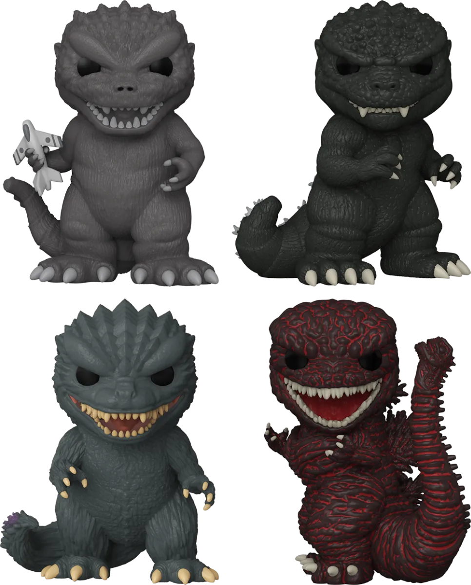 FUN80877 + FUN80878 + FUN80879 + FUN80880 Godzilla - 70th Anniversary (with chase) Pop! Vinyl Bundle (Set of 4) - Funko - Titan Pop Culture