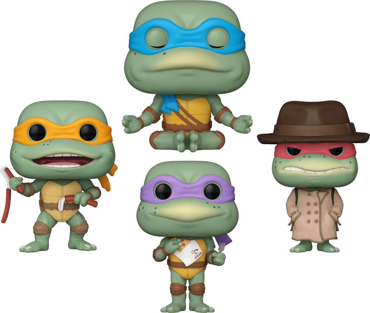 FUN76045 + FUN76046 + FUN76047+ FUN76048 Teenage Mutant Ninja Turtles - Let's Kick Some Shell Pop! Vinyl Bundle (Set of 4) - Funko - Titan Pop Culture