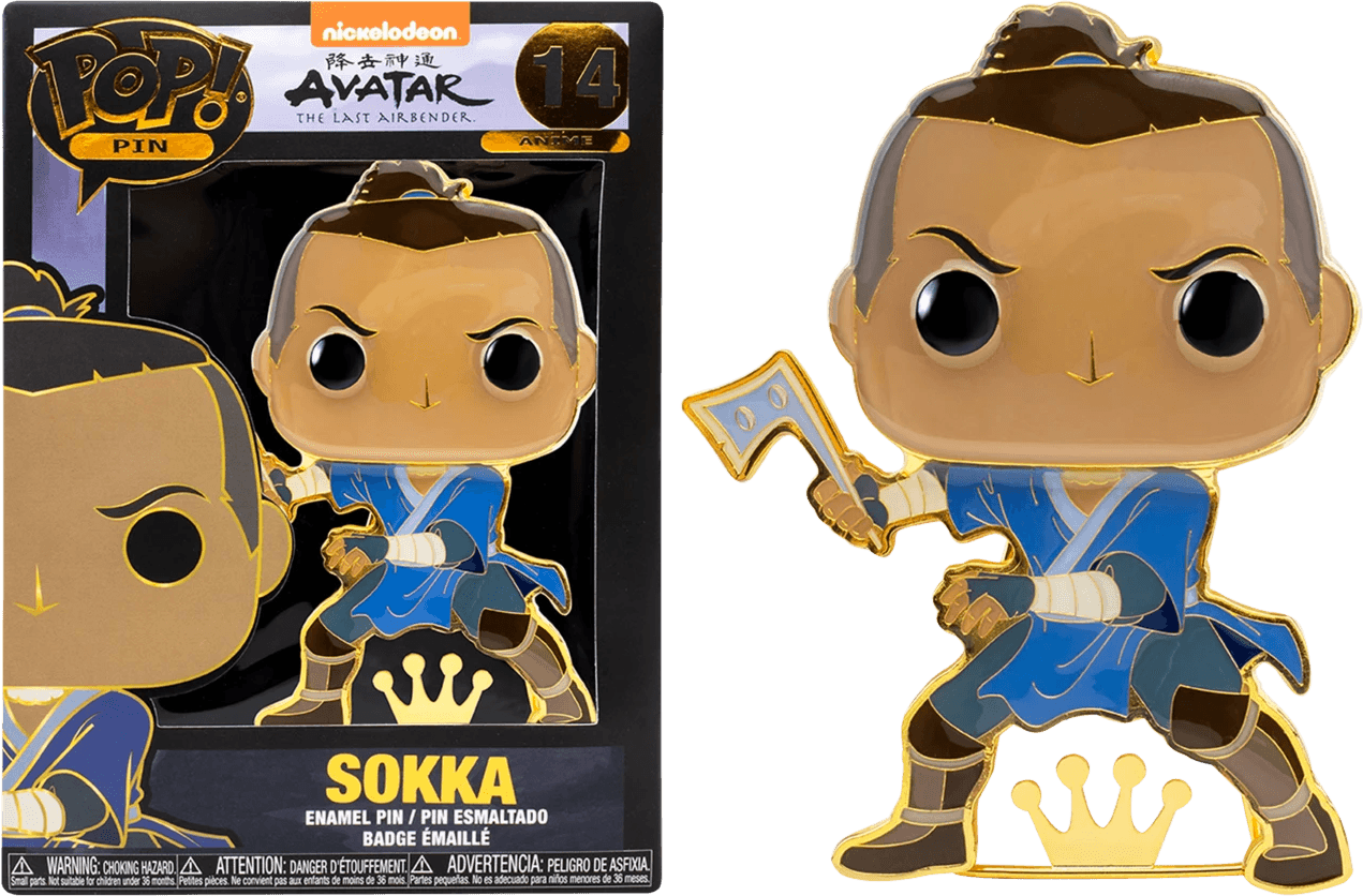 FUNAVAPP0004 Avatar The Last Airbender - Sokka 4" Pop! Enamel Pin - Funko - Titan Pop Culture